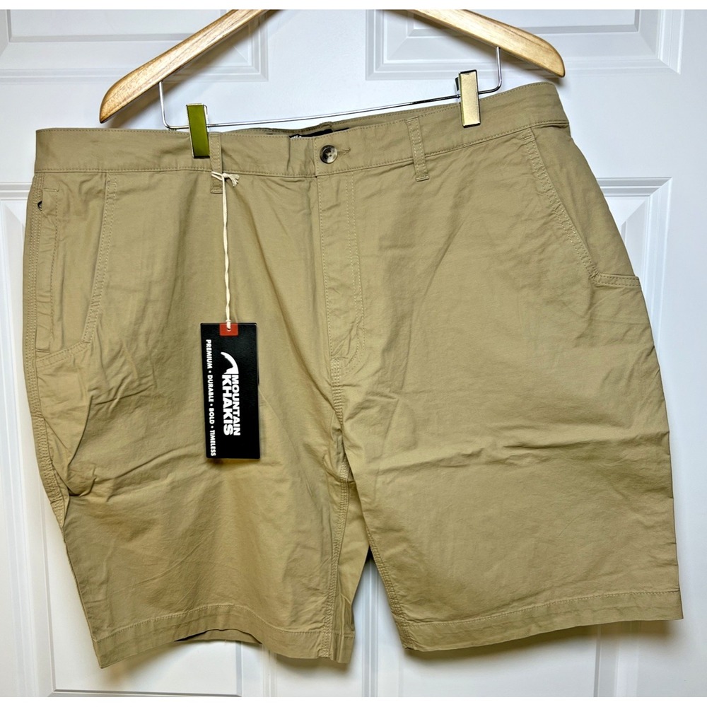 Mountain Khakis Stretch Poplin Shorts 40x10 Khaki Relaxed Fit Gorpcore Hike NWT
